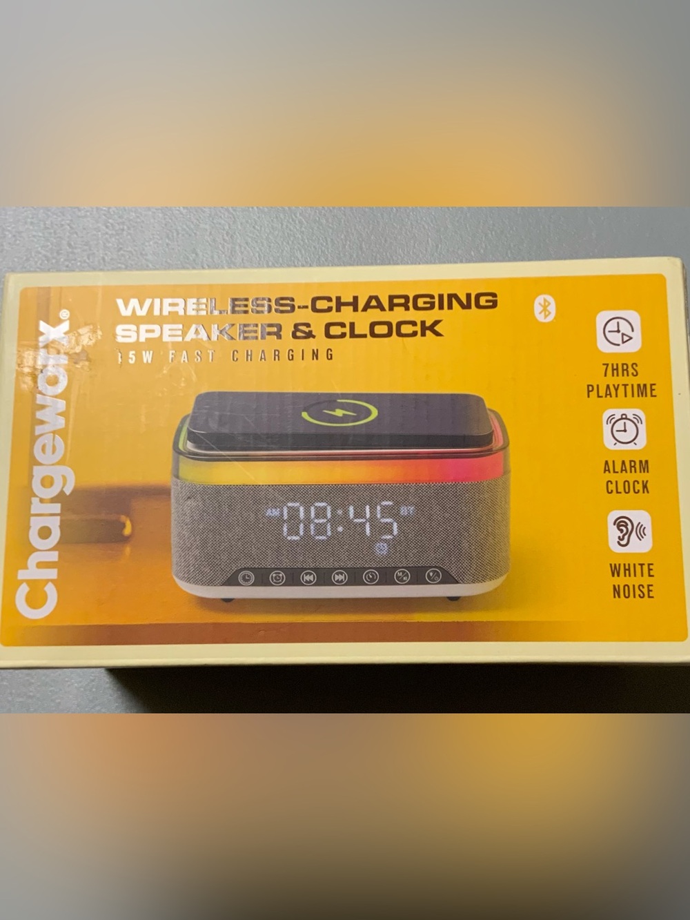 Wireless Charging Speaker & Clock - Gray